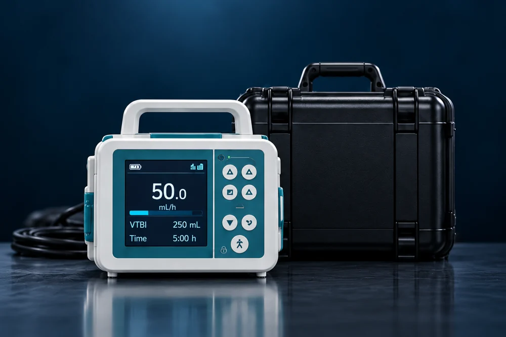 Illustrative pump and protective case