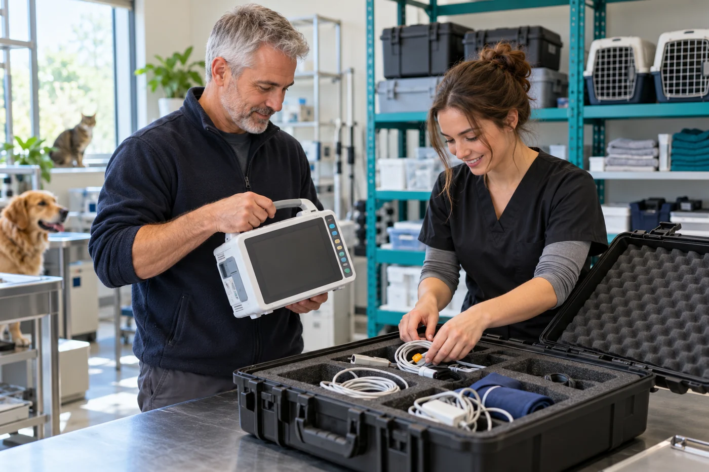 Veterinary equipment service and loaner support